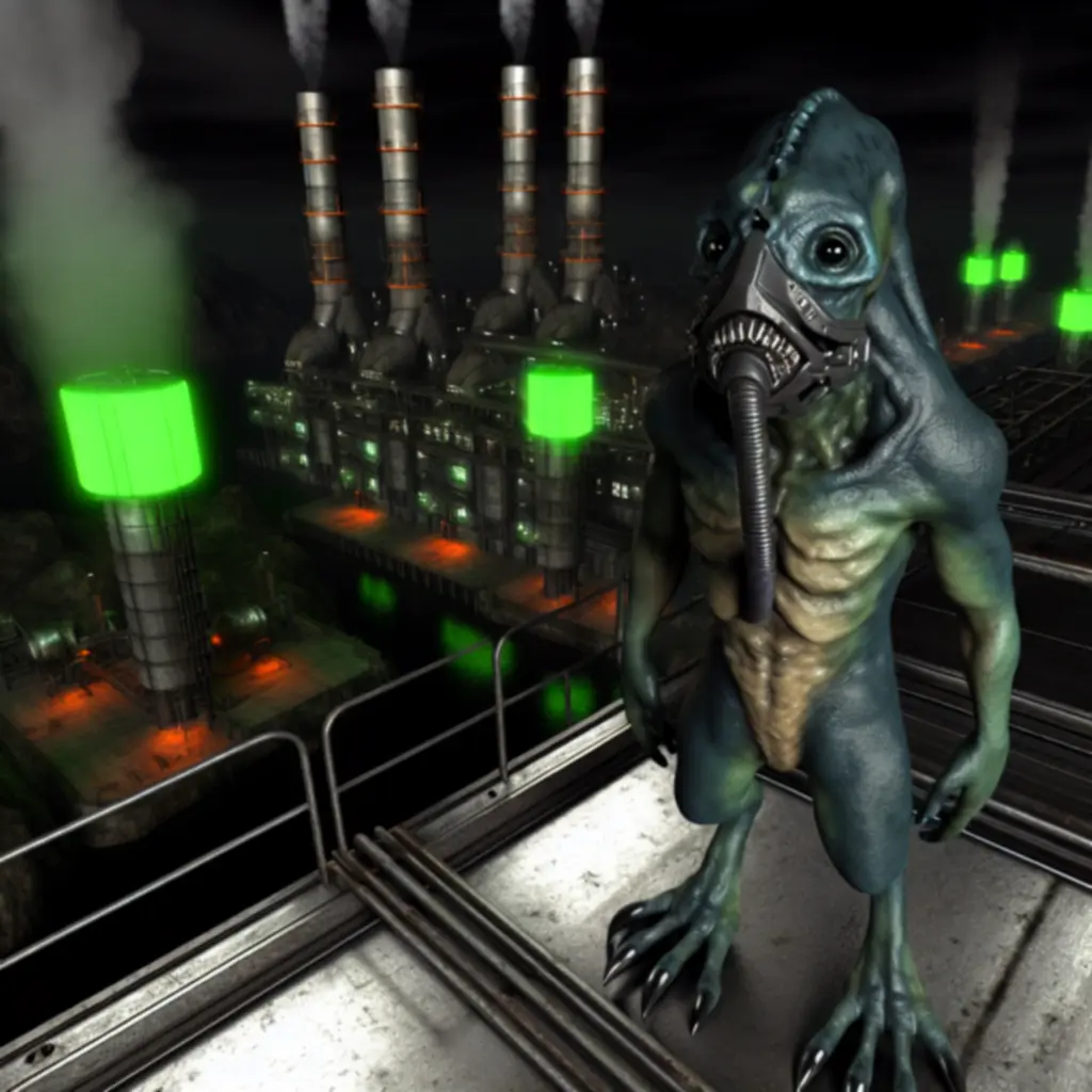 Abe w industrialnym otoczeniu RuptureFarms