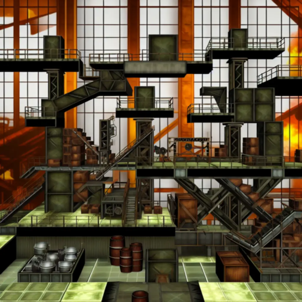 Przemysłowe otoczenie z mechaniczną puzzlą